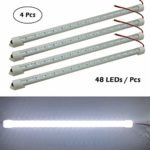 Ampper 12V Interior LED Light Bar, 48 LEDs Interior Light with Switch for Car Van RV Cabinet Showcase Indoor Home and More (4 Pcs)