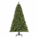 Home Heritage 9 Foot Artificial Cascade Pine Christmas Tree with Adjustable White and Colorful Changing Lights