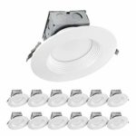 LUXTER (12 Pack) 6 inch LED Ceiling Recessed Downlight With Junction Box, LED Canless Downlight, Baffle Trim, Dimmable, IC Rated, 15W(120Watt Repl) 4000K 1100Lm Wet Location ETL and Energy Star Listed