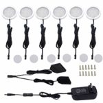 AIBOO Under Cabinet LED Lights Kit for Accent Lighting 6 Packs Slim Aluminum Puck Lights with Switch 12Vdc Under Counter Light Fixtures All Accessories Included (12W,Warm White)