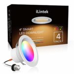 iLintek Smart Recessed Lighting – 4 Inch Smart LED Downlight Bluetooth Ceiling Light Color Changing Can Light Music Sync Timing Function 9W(65W Equivalent) 810lm (BLE Mesh 4inch-4 Pack)