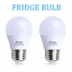 LED Refrigerator Light Bulb 40Watt Equivalent, Acaxin Waterproof Frigidaire Freezer LED Light Bulb IP54, 4W 120V E26 Daylight White 5000k 400 Lumen, Energy Saving A15 Appliance Fridge Bulbs, 2 Pack