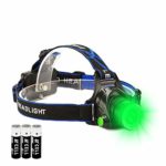 Green LED Headlamp Waterproof Head Torch Light with Zoomable and 3 Mode Best for Hunting, Outdoor Activities, Climbing, Astronomy etc. (1PACK)