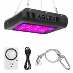 AGLEX 600W LED Grow Light for Indoor Plants – Double Chips Full Spectrum Plant Grow Lamp with Timer UV and IR for Greenhouse Indoor Plant Veg and Flower