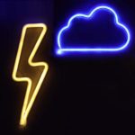 Cloud &Lightning Bolt Neon Lights, Creative LED Neon Signs for Bedroom, Kids Room, Beer Bar, Birthday Party, Children’s Gift
