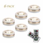 LEASTYLE Wireless LED Puck Lights with Remote Control 6 pack, LED Under Cabinet Lighting,Puck Lights Battery Operated, Closet light, Under Counter Lighting, Stick On Lights