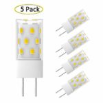 GY6.35 LED Bulb 5W Equivalent to 50W Halogen Incandescent Replacement Bulbs, T4 JC Type G6.35/GY6.35 Bi-pin Base, AC/DC 12V Daylight White 6000K Light Bulb (5 Pack)