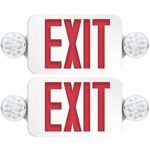 Freelicht 2 Pack Exit Sign with Emergency Lights, Two LED Adjustable Head Emergency Exit Light, Exit Sign for Business & Home, Exit Lights with Battery Backup, Engineering Grade, UL Certificated