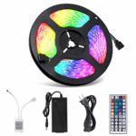 Led Strip Lights, 16.4ft LED Flexible Strip Lights, 150 Units 5050 RGB LED Light Strip Kit with 44Key Remote Controller and Power Supply,Non-Waterproof 12V DC, for Home Kitchen Bedroom Car
