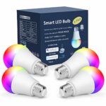 OHLUX Smart WiFi LED Light Bulbs Compatible with Alexa Google Home and IFTTT(No Hub Required), RGBCW Multi-Color, Warm to Cool White Dimmable, 60W Equivalent, 7W E26 A19 Color Changing Bulb-4PACK