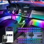 Govee Dreamcolor Car Interior Lights with APP and IR Remote, Upgraded 2-in-1 Design 4PCS 72 LEDs Interior Car Lights, DIY Color LED Lighting Kits Sync to Music with Super Length Wires for Various Car