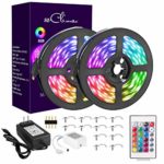 RGB LED Strips Lights Kits 12V 32.8ft Changing Strip Lighting with Remote Rope Light for Room, Bedroom, Home, Kitchen Cabinet, Christmas, Party Decoration, Non-Waterproof (32.8FT 10m, RGB)