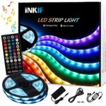 LED Strip Lights, Sync to Music 32.8ft/10m Waterproof RGB LED Light Strips Flexible 5050 Neon Lights 300LEDs Rope Lights with 40 Key Remote for Room, Bedroom, TV, Party, UL Listed Power 12V 6A