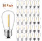 INNOCCY Edison LED S14 Light Bulbs 1W 140 Lumen 2700K Soft-warm Vintage Style Waterproof Bulb Perfect for Outdoor String Lights 30 Pack