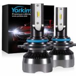 Yorkim 9012 LED Headlight Bulb, All-in-One HIR2 Conversion Kit with Silent Fan, 8000LM CSP Chips, Replacement for Halogen Headlight or High Low Beam Headlamp, Adjustable Perfect Beam 6000K Cool White