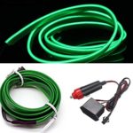 HomDSim 118inch 300cm Auto Car Interior Decor LED Neon Light Lamp Glow EL Wire String Strip 12V (118inch/300cm, green)