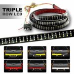 HYB LED Tailgate Light Bar Triple Row 60 Inch Red Brake Running White Reverse Sequential Turning Signals Strobe Lights for Pickup Trailer SUV RV VAN No Drill Install 1 Yr Warranty