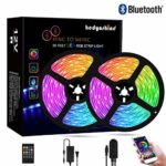 Bluetooth Music Strip Lights 33Feet, Hedynshine Strip Lights Sync to Music SMD 5050 300pcs LED Chips, RGB 12V Rope Lights, Smart Phone App Controled color changing light strips