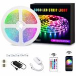LED Strip Lights, AUSPICE Color Changing RGB 16.4ft Flexible LED Rope Light, IP65 Waterproof 300 LEDs 4 Modes with IR Remote Controller and APP Control, 12V Power Supply for Home Decoration, Parties