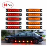 Nilight 10 PCS Amber Red 3.8″ 6 LED Amber Side Marker Light Indicator Light Rear side Marker Light for Truck Trailer RV Cab Boat Bus Lorry LED Marker Light Clearance Light, 2 Years Warranty.