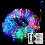 YoungPower LED Rope Lights Outdoor Battery Operated String Lights 40ft 120LED Strip Light Fairy Lights 8 Modes with Remote Control for Camping Christmas Party