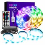 HQVOIC LED Strip Lights Waterproof 32.8ft RGB LED Light Strip 5050 LED Tape Lights Color Changing Kit with Remote for Home Lighting Kitchen Bed Flexible Strip Lights for Bar Home Decoration
