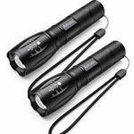 Upgrader LED Tactical Flashlight S1000 – High Lumen, 5 Modes, Zoomable, Water Resistant, Handheld Light – Best Camping/Outdoor/Hiking(Batteries Not Included) (2 Pack)