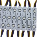 Rextin 200pcs 12V 5050 SMD 3 LED Module RGB Color Changing Waterproof Light Lamp 3 Years Warranty for Home Garden Xmas Wedding Party Decoration or Letter Design (RGB Injection)