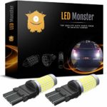 LED Monster Newest 12-24V Super Bright Low Power 3157 LED Bulb 3057 4157 with Projector Replacement for Back Up Reverse Lights or Tail Brake Lights, Xenon White 6500K