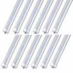 CNSUNWAY LIGHTING 8FT LED Bulb, 96″ 45 Watts T8 Single Pin LED Tubes with Clean Cover, 4800LM Super Bright, 6000K Cool White, T8 T10 T12 Fluorescent Fixture Replacement(12-Pack)