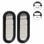 NPAUTO 2Pcs 6″ Oval Trailer Lights White 21 LED Stop Turn Tail Light Backup Lights Trailer Reverse Lights Flush Mount for RV Truck Boat Trailer Waterproof