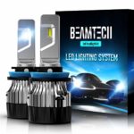 BEAMTECH H11 LED Headlight Bulb,30mm Heatsink Base CSP Chips 10000 Lumens H8 H9 6500K Xenon White Extremely Super Bright Conversion Kit of 2