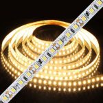 UL-Listed LED Strip Lights 16.4ft 6000Lm 600 LEDs 72W 3000K LED Rope Lights 12V Power Supply DIY Decoration Lighting for House/Hotel/mall/Cabinet/Kitchen
