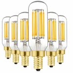 T6 LED Bulb, 60W Candelabra Dimmable Chandelier Light Bulbs 3000K Soft White Clear 600lm 6W E12 Vintage LED Filament Edison Candle Bulb with Decorative 6Pack (Soft White-3000K)