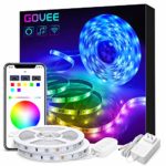 Govee 32.8ft LED Strip Lights Works with Alexa Google Home, Wireless Smart App Control RGB Light Strip Kits Music Sync for Room TV Kitchen Home Party, Bright 5050 LEDs, 16 Million Colors, Easy Install