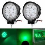 DSS Tuning 2PCS 27W SPOT Green Round Work LED Light Fog Offroad Off Road Lights Driving Lamp Waterproof for Pickup UTV Truck Car Boat SUV Jeep Boat 4WD ATV 12V 24V 4×4 Tractor Motorcycle