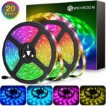 wsiiroon LED Strip Lights, 32.8ft RGB LED Light Strip, SMD 5050 Waterproof Flexible Color Changing Rope Lights with 44 Key Remote Control for Home Kitchen TV Christmas Decoration