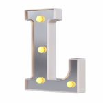 LED Marquee Letter Lights, 26 Alphabet Light Up Letters Sign Perfect for Night Light Wedding Birthday Party Christmas Lamp Home Bar Decoration (Silver,L)