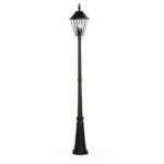 LUTEC 12513LE4-SL LED Post Solar Light Outdoor Vintage Street Lights for Lawn Patio Yard Pathway Garden