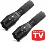 Tc1200 Tactical Flashlight,LED Taclight As Seen On TV with Magnetic Base Super Bright 2000 Lumens 5 Light Modes Zoomable XML T6 LED Flashlights Torch,2-Pack