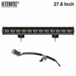 SUFEMOTEC 6D 27.6 Inch 120W Single Row LED Light Bar Cree Chips Off Road For Atv Trailer Jeep 4×4 Offroad SUV Trucks Flood LED Work Light Driving Lamp IP68 With Waterproof Plug 12V 24V