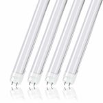 JESLED T8 T12 4FT LED Light Bulbs, 24W 5000K Daylight, 3000LM, 4 Foot Fluorescent Tube Replacement, Double Row 192LEDs, Frosted, Dual-end Powered, Ballast Bypass, Garage Warehouse Shop Lights (4-Pack)