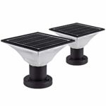 Solar Post Cap Lights Outdoor,Dusk to Dawn Auto On/Off Solar Powered Post Lights Fits Most Posts (2 Pack)