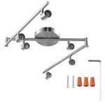 6-Light Adjustable LED Dimmable Track Lighting Kit by AIBOO,Flexible Foldable Arms,Satin Nickel Kitchen,Hallyway Bed Room Lighting Fixture, GU10 Base Bulbs not Included