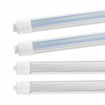JESLED 360 Degree T8 T10 T12 6ft 42w R17D/HO Base, led Outdoor Tubes for Double Sided Signs 6000K Cool White Clear Cover (4-Pack)