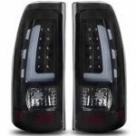 LED Taillights Tail Lamp for 1999-2006 Chevy Silverado, 99-02 GMC Sierra 1500 2500 3500 Pickup Truck Black Smoke ATTL1020