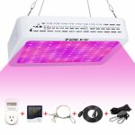 TOLYS LED Grow Light, 1000W Plant Grow Lights Double Switch with Timer, Thermometer Humidity Monitor Adjustable Rope Full Spectrum Grow Lamps