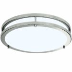 LB72162 LED Flush Mount Ceiling Light, 12 inch, 15W (150W Equivalent) Dimmable 1200lm, 5000K Daylight, Brushed Nickel Round Lighting Fixture for Kitchen,Hallway,Bathroom,Stairwell