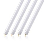 (Pack of 4) Barrina T8 T10 T12 LED Light Tube, 8ft, 44W (100W Equivalent), 6500K, 4500 Lumens, Frosted Cover, Dual-Ended Power, Fluorescent Light Bulbs Replacement