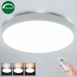 Airand 40W LED Ceiling Light with Remote, 19.3” Round 3600lm Dimmable Flush Mount Ceiling Light Fixture for Bedroom,Living Room,Kitchen,Dining Room, Rattan Ceiling Lamp,Timer,3 Light Color Changeable